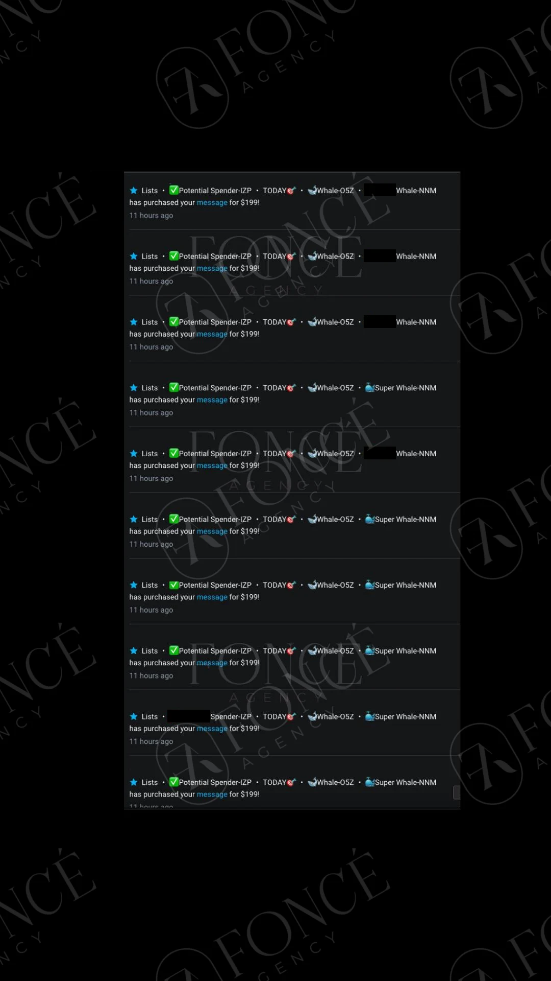 Creator earnings result achieved by FONCÉ Agency