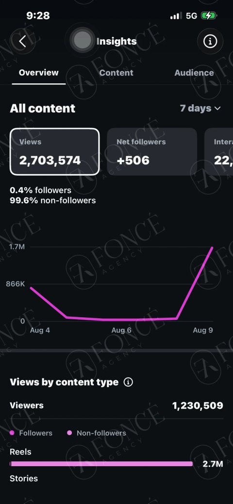 Marketing campaign result achieved by FONCÉ Agency for a creator